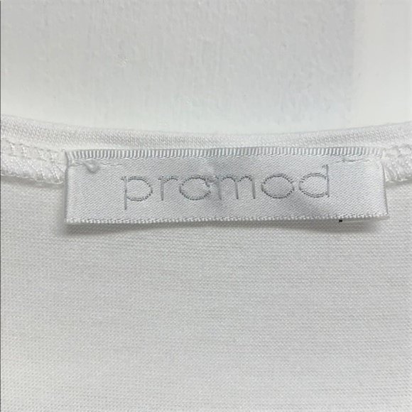 Promod White Stretch Ruffle Tank Top Size M - Picture 3 of 5